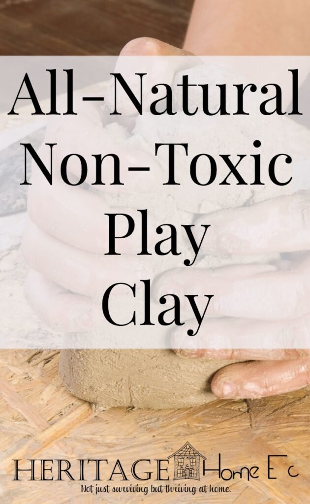 All-Natural Non-Toxic Play Clay- Heritage Home Ec Need something new to keep the kiddos busy? Try making them some of this All-Natural Non-Toxic Play Clay. It's pliable but able to dry for permanent crafts. | Crafts | Kids | Activities | Home Economics |