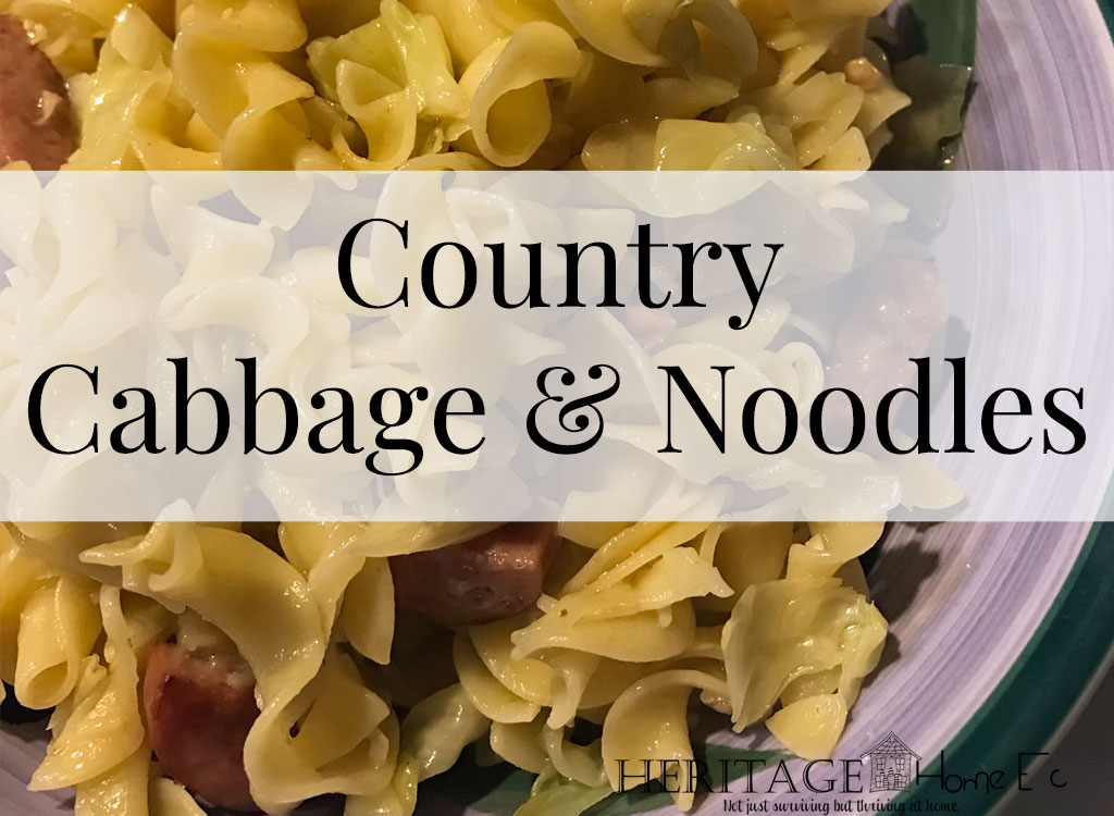 Country Comfort Food Cabbage & Noodles- Heritage Home Ec Love good ole country comfort food? This easy Cabbage and Noodles recipe is a quick and delicious dinner idea for any weeknight meal. | Food | Recipes | Quick Meals | 30 Minute Meals |