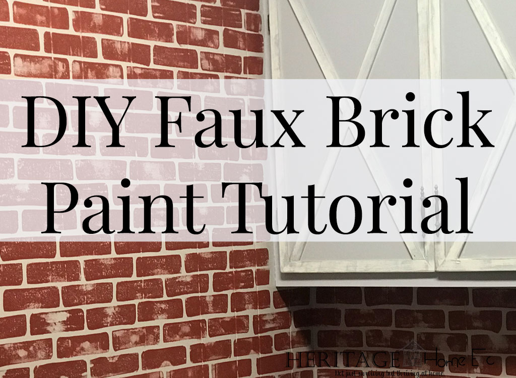 DIY Faux Brick Paint Tutorial- Heritage Home Ec I came up with a DIY Faux Brick Paint technique to use to bring some of our outside brick in. Read on for the full tutorial. | Faux Paint | Faux Brick | Home Decor | Tutorial | Home Economics |