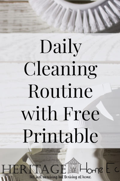 Daily Cleaning Routine with Free Printable