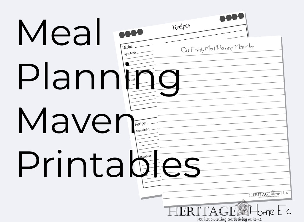 Become a Meal Planning Maven- Heritage Home Ec Wonder how "real" people meal plan? Check out how YOU can become a meal planning maven like us poor folks, no matter what your grocery budget. | Meal Planning | Food | Budget | Groceries | Home Economics |