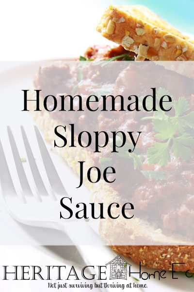 Homemade Sloppy Joe Sauce- Heritage Home Ec Who doesn't love a good ole Sloppy Joe? Make it better by making your own Homemade Sloppy Joe sauce! And you can CAN it too! | Canning | Recipes | Sloppy Joes | Homemade | Home Economics |