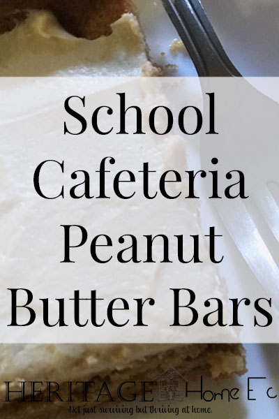 School Cafeteria Peanut Butter Bars