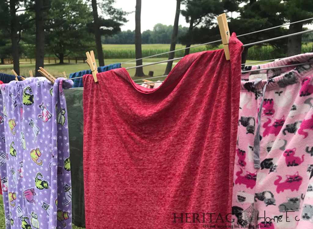 Getting Started with your Clothesline- Heritage Home Ec Using a clothesline can save you money on your electric bill. Are you a Clothesline Beginner? Here is how to get started with your clothesline today. | Home Economics | Homemaking | Laundry |