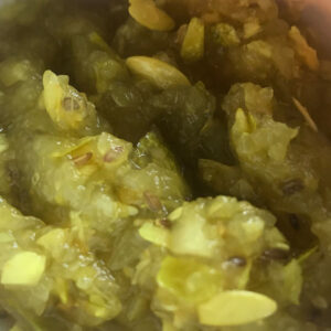 close up of dill pickle relish