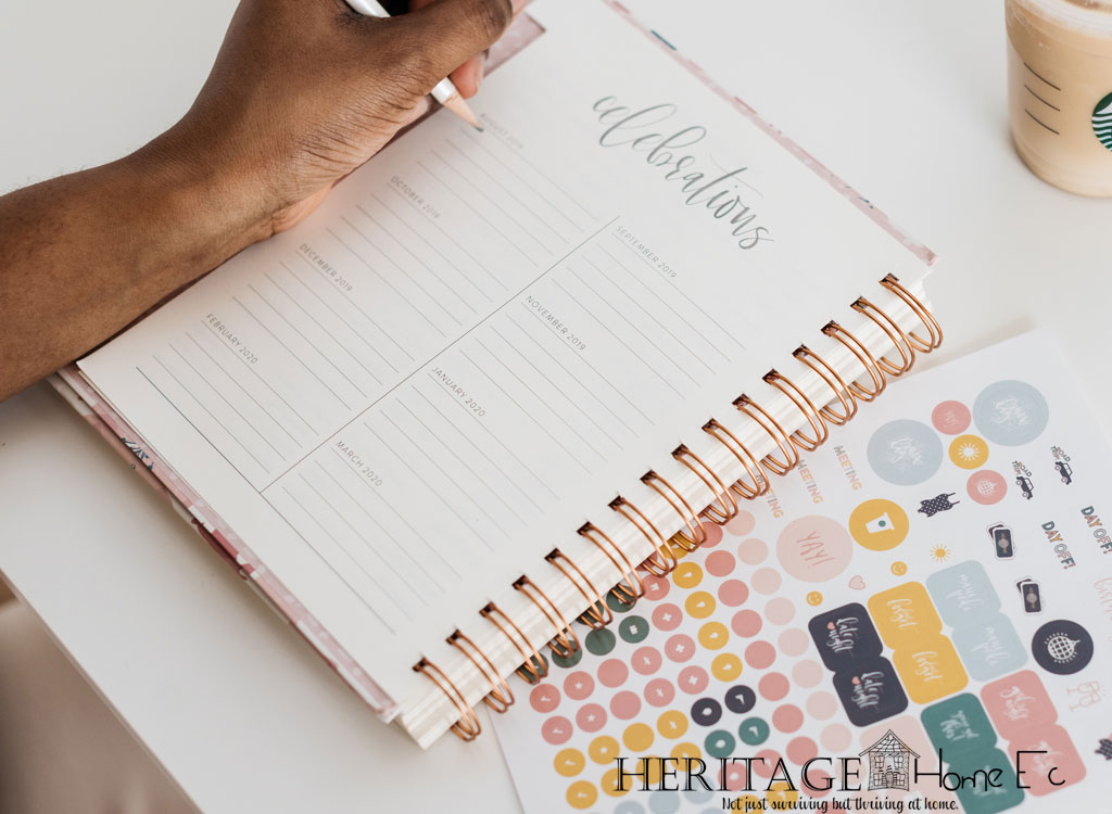 Keep track of your home and family by using a planner.