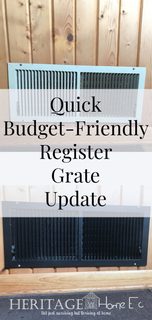 Quick Budget Friendly Register Grate Update- Heritage Home Ec Do your register grates make you cringe? Let me show you how to a register grate update on a budget and in just one weekend. | Home Decor | Remodel | Update | Home Economics | Budget Design |