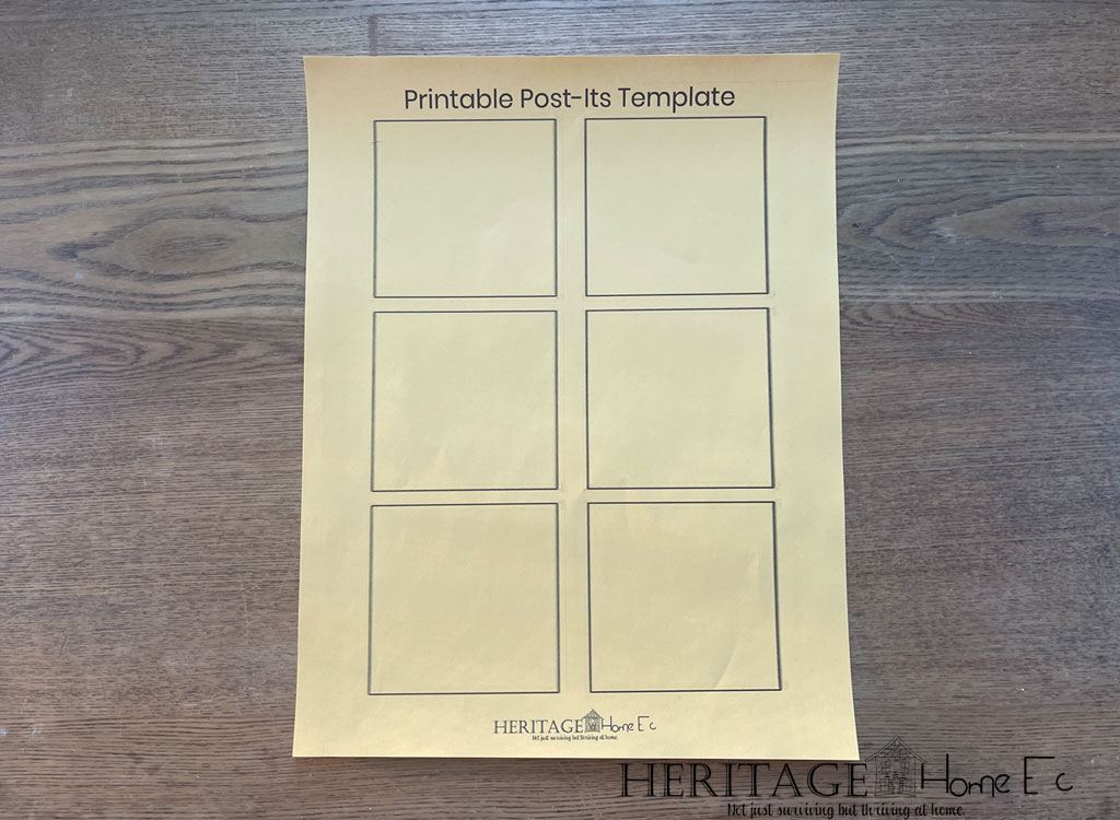 free printable post it note template for printing Post-It notes