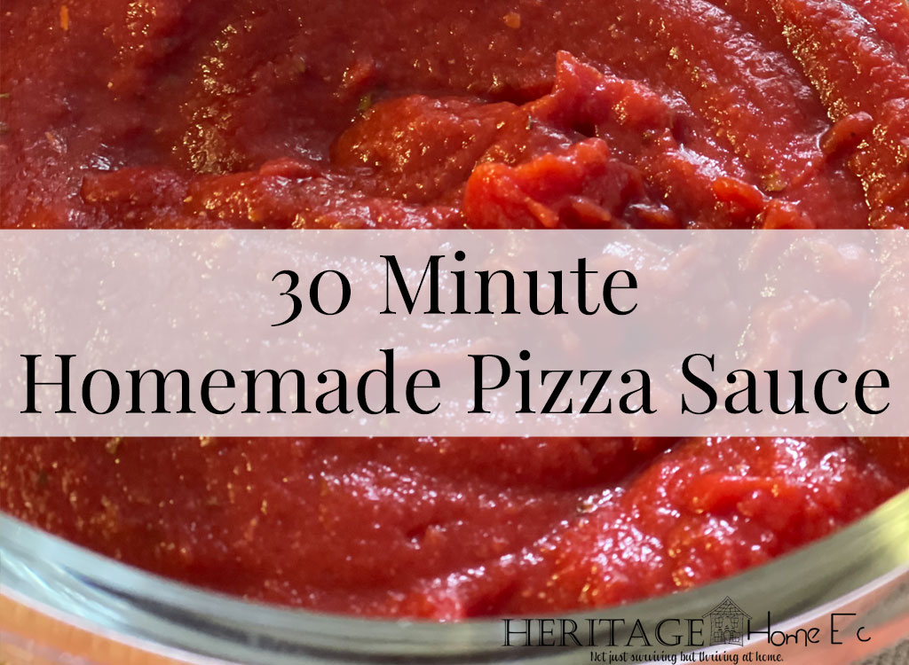 30 Minute Homemade Pizza Sauce- Heritage Home Ec Don't do delivery! Make this 30 Minute Homemade Pizza Sauce quicker than the delivery driver can get to your house. | Food | Recipes | Condiments | Homemade | Home Economics |