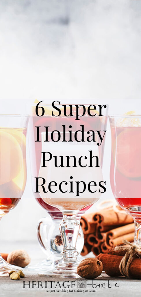 6 Super Holiday Punch Recipes- Heritage Home Ec Perk up the pizzazz with a couple of these 6 super holiday punch recipes sure to please even the pickiest palette. | Drinks | Holidays | Punch | Parties |