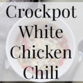 Crockpot White Chicken Chili- Heritage Home Ec This hearty, yummy White Chicken Chili is a dump & go option that you can put in the crockpot this morning and serve as soon as you get home. | Food | Recipes | Chili | Crockpot | Homemade | Home Economics |