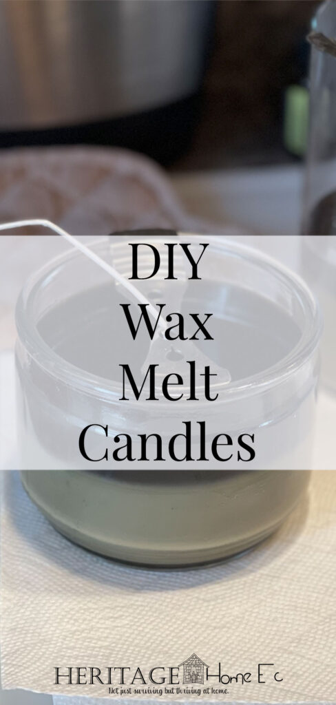 DIY Wax Melt Candles- The Answer to all That Wasted Wax- Heritage Home Ec What do you do with your wax melts once the scent is gone? Don't toss it into the trash! Use it to make DIY Wax Melt Candles. | DIY | Homemaking | Budget | Crafts | Recycle |