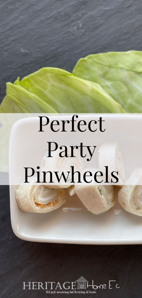 Perfect Party Pinwheels for Super Bowl Sunday- Heritage Home Ec Need finger food that isn't the same old, same old? These 5 ingredient perfect party pinwheels are fabulous finger food at its finest. | Food | Appetizers | Party | Homemade | Home Economics |